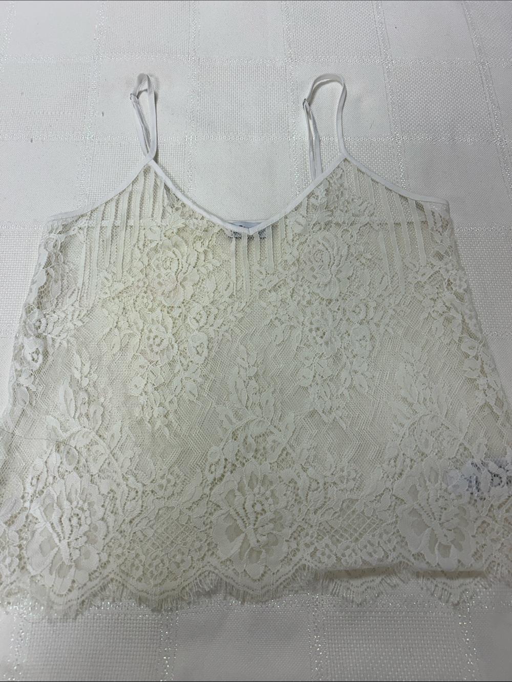 Delicate Lace Camisole Tank Top - Cream